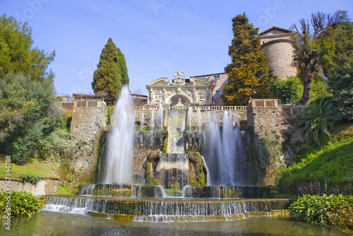 Park of Villa d'Este in Tivoli, Italy 