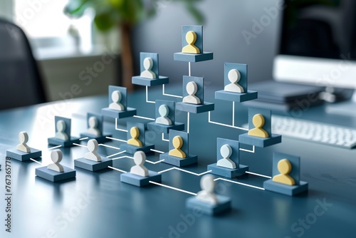  Organizational structure concept. Teamwork organization and business workflow process management for Information on hierarchical structure of departments in business 