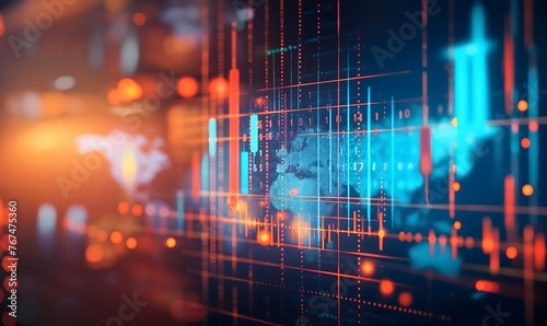 Finanzen, abstraktes Diagramm, Kontept Finanzmarkt, Investitionen