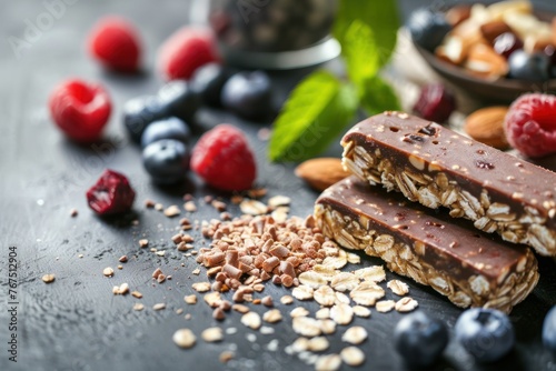 Fitness snacks protein bars and shakes
