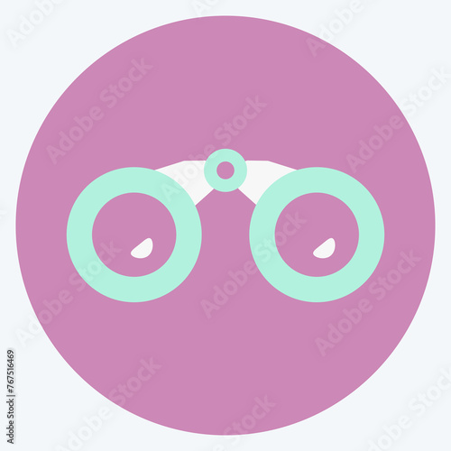 Icon Binoculars - Flat Style - Simple illustration,Editable stroke