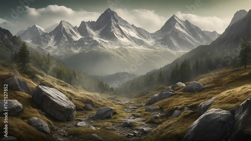 Mountainous Terrain Landscape Background