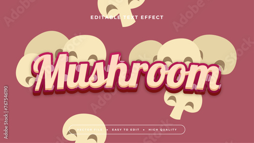 Beige and purple violet mushroom 3d editable text effect - font style