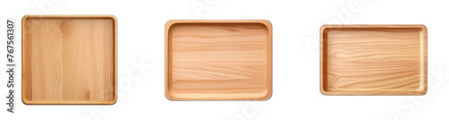 Wooden tray plate png isolated background