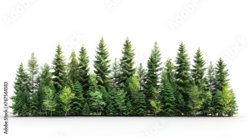 High Definition Treeline on White Background