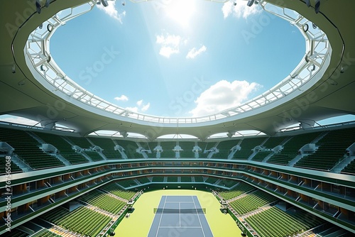 Overhead View of Tennis Court