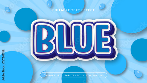 Blue and white blue 3d editable text effect - font style