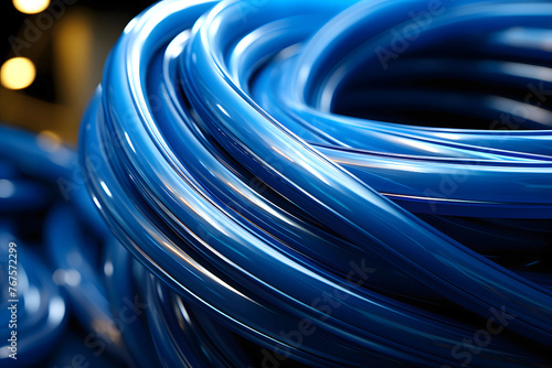 industrial products from colored plastic and rubber hoses and pipes