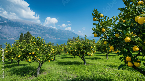 Lemon grove at Lake Garda, Italy.