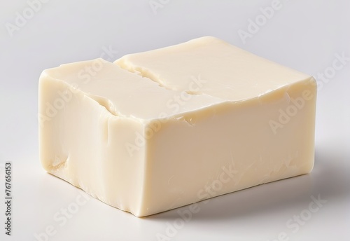 Solid piece of tallow fat on white background
