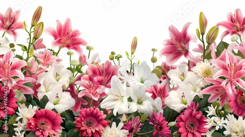 A delightful spring bouquet combines pink and white tulips for a touch of colorful beauty
