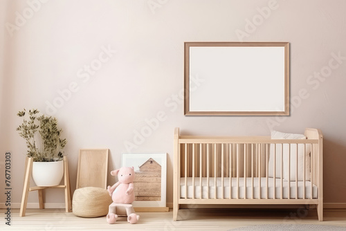 Modern Nursery Room Mockup with Cozy Decor