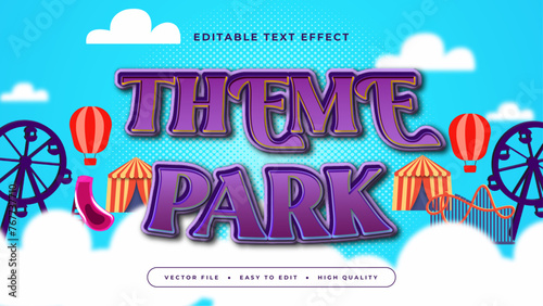 Colorful theme park 3d editable text effect - font style