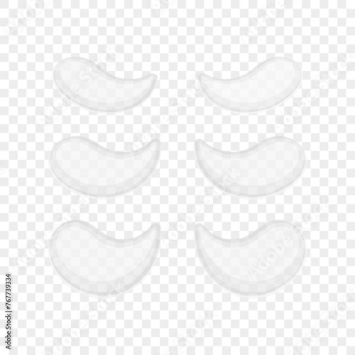 Patches under the eyes vector illustration. Collagen anti wrinkles mask. transparent hydrogel eye patch for beauty design elements, cosmetology and health care cards and covers