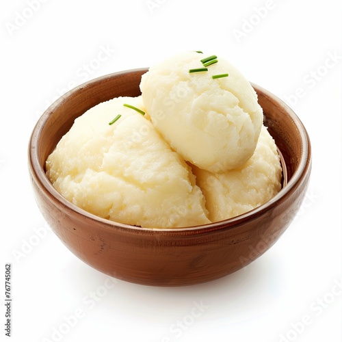 Yummy Fufu A staple dish isolated on white background