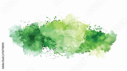 Watercolor stain of summer natural delicate green col