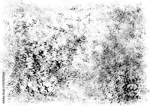 Abstract black on white background. Grungy style brush marks.