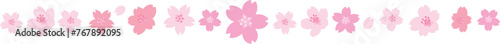 ピンクの桜のラインイラスト