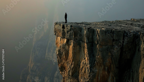 person standing near the edge of a cliff