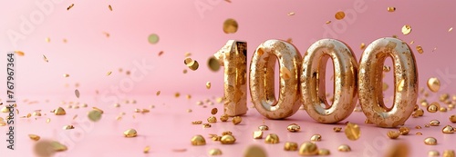 1k or 1000 followers or likes thank you. Golden numbers, confetti sparkling lights. Social Network friends, followers, Web users. Subscribers, followers or likes celebration. Anniversary or event, 