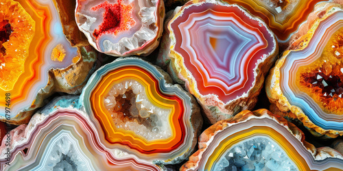 Texture, a cross-section of an Agate geode
