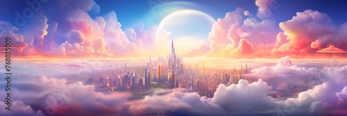 journey to a city in the clouds and bounded by its own secrets , Generative AI