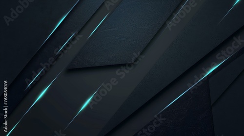 Minimalistic blue neon streaks on a dark background. Sharp diagonal light design for modern aesthetics. Simple yet striking neon glow for stylish backdrops.