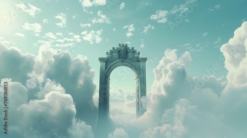 Grandiose Archway Leading to the Celestial Realm of Dreams and Wonders