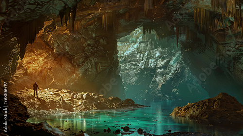 A beautiful cave with internal secrets and stalactites