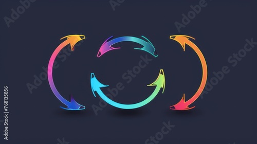 Circle arrows in dark background icon