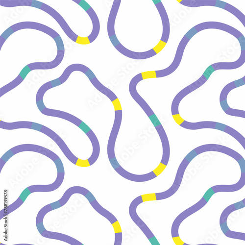 seamless pattern with continuous endless line. Creative minimalist style art symbol collection for children or party celebration with modern shapes. Abstract cute delicate pattern ideal