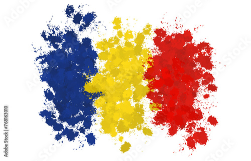 romanian flag with paint splashes