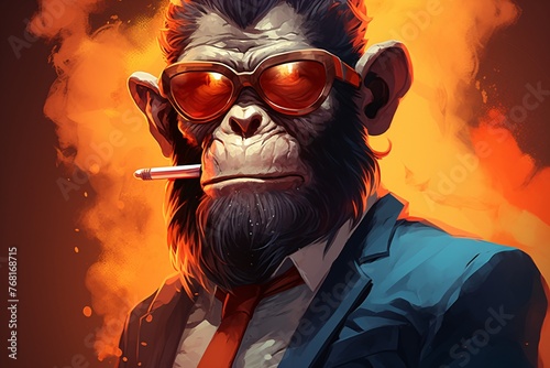 a monkey wearing a suit and sunglasses