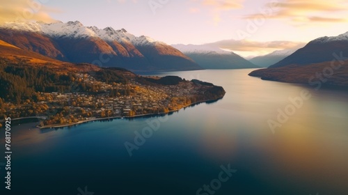 The Road from Queenstown to Glenorchy, AI generated