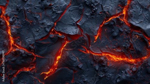 Close up view of lava wall