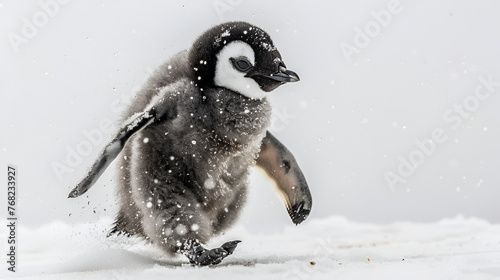 Penguin Chick Taking Its First Steps