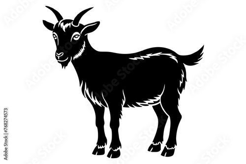 pygmy goat silhouette vector illustration