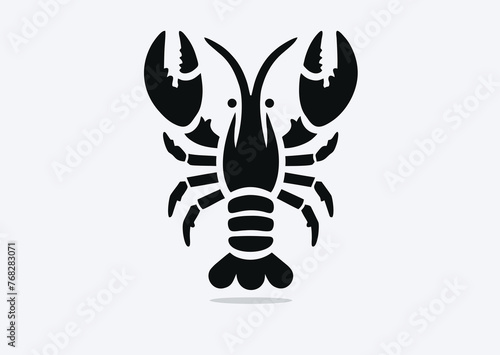 Lobster of order crustaceans within class Malacostraca. Retro logo