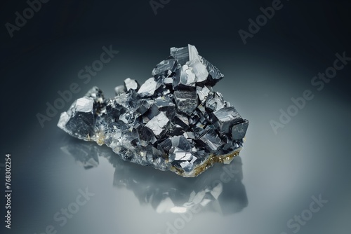 lead galena ore on dark background