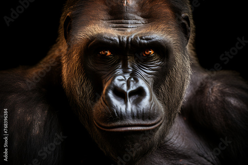 Portrait of a Western Lowland Gorilla in the rainforest