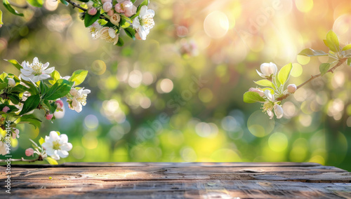 For the image you're envisioning, a suitable title could be Bright Spring Day with Blossoming Cherry Trees and Colorful Flowers