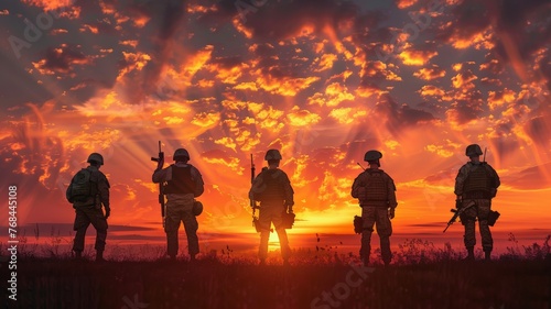 Silhouette of a soldier.