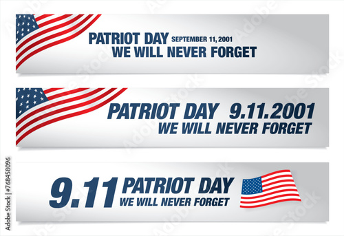 Patriot Day. September, 11. We will never forget. Vector illustration