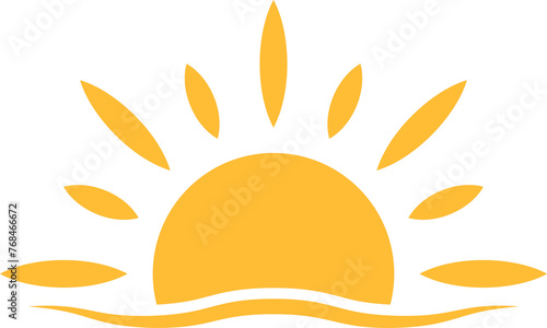 A half sun is setting downwards icon sunset concept for graphic design, logo, website, social media, mobile app, UI illustration