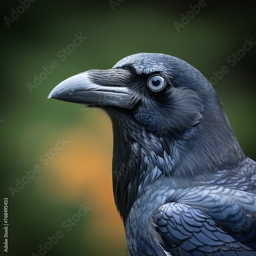 Portrait of a jackdaw (Corvus cornix)