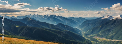 Default a beautiful view of mountains in sunny day cloudy sky. panorama of the mountains. The Landscape and mountain of Himalayas of Arunachal Pradesh. mountains with sunny day. hills. snowy mountains