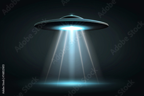 UFO spaceship alien craft illustration, space alien flying saucer concept illustration