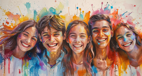 diverse teens happy free