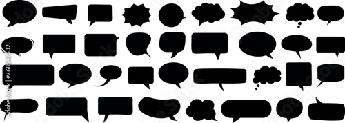 dialogue box silhouette vector set