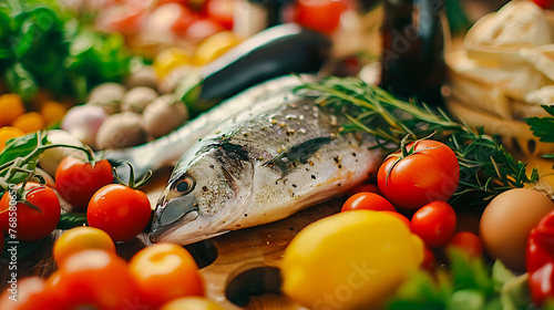 Zoomed in shot of a grocery list focused on Mediterranean diet ingredients promoting longevity and health